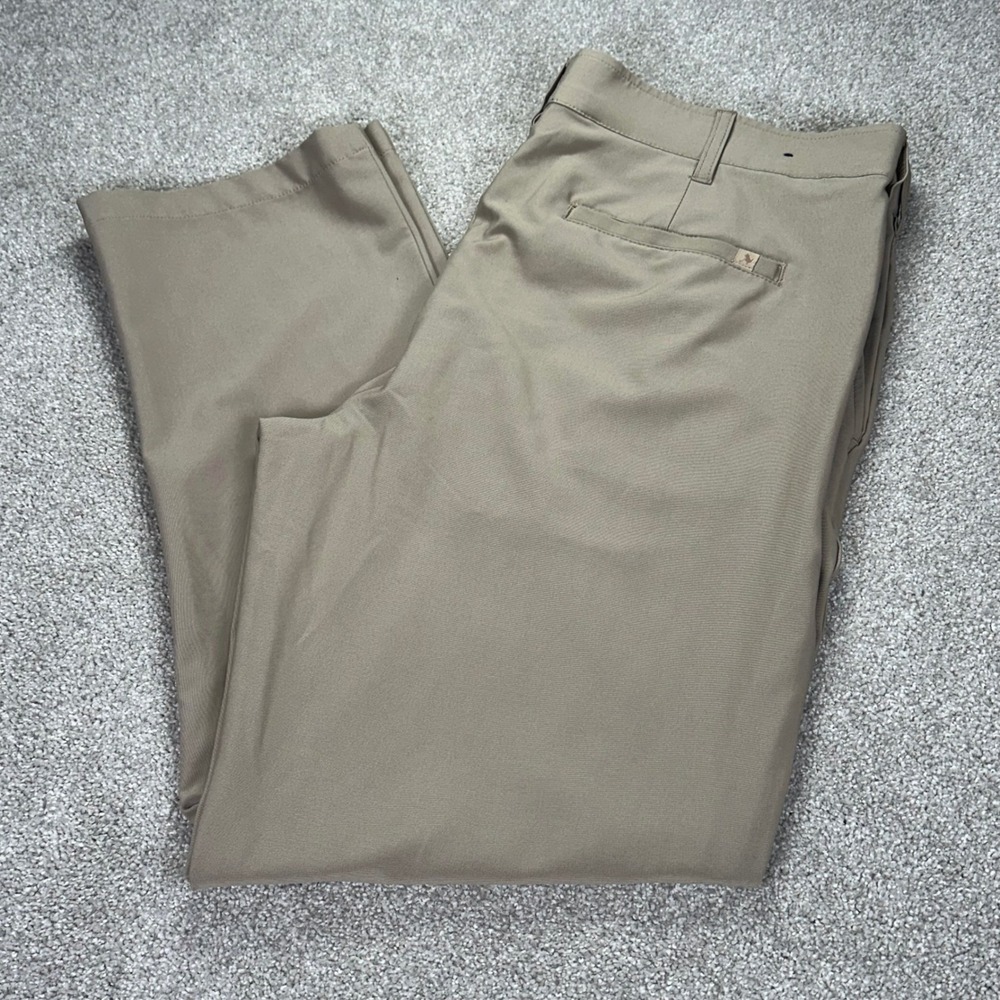 Birdie Bound Mens 36x32 Golf Pants Khaki Tan Performance‎ Tropical Trim Golfcore